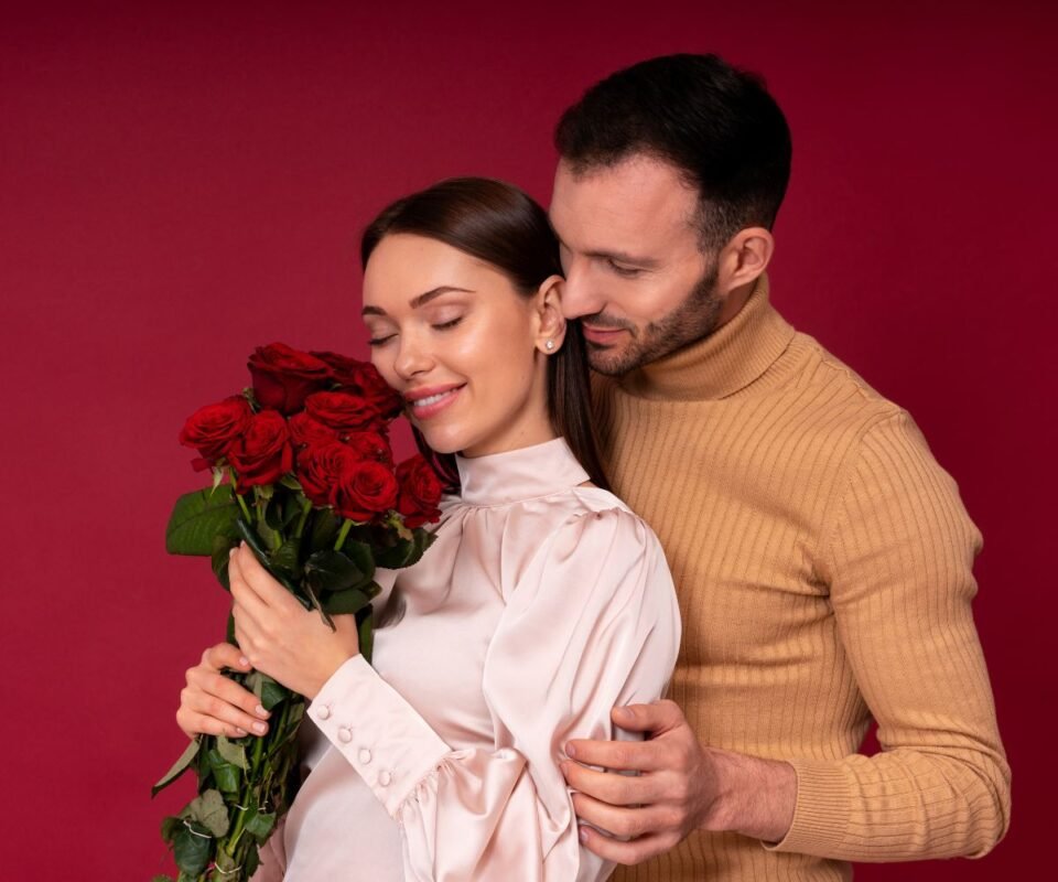 Le bouquet de fleurs rouges symbole puissant d'amour et de relation