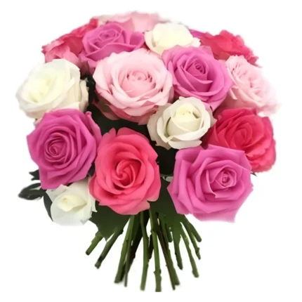 Élégance Rosée – Composition Florale Blanche et Rose